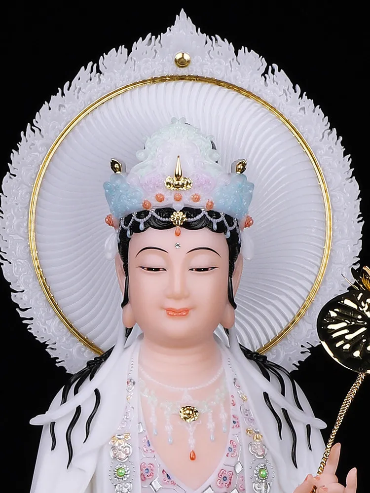 

XL Western Three Saints Buddha statue imitation marble Guanyin Bodhisattva household Amitabha Buddha general trend to stand as