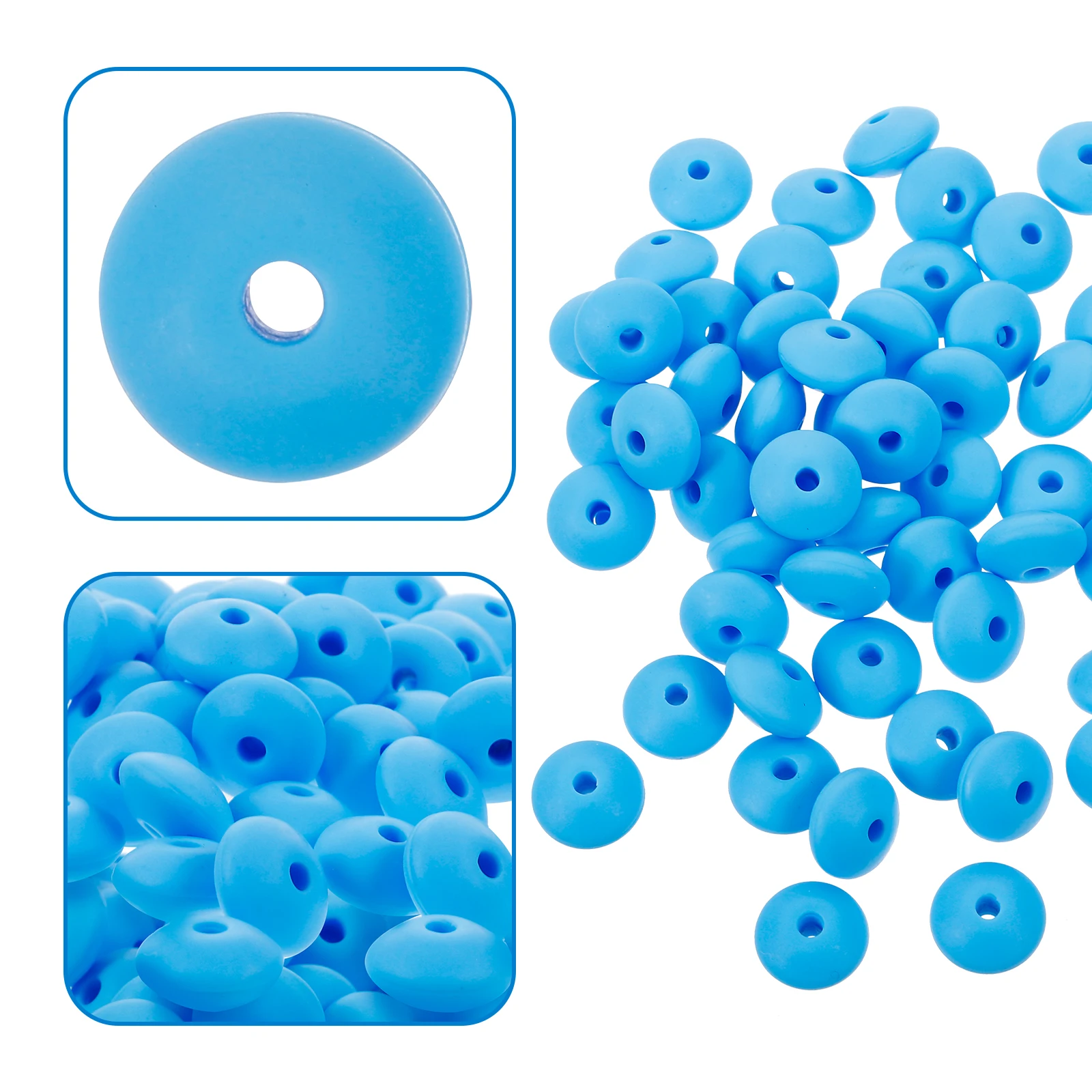 

150 Pcs Silicone Abacus Beads 12mm Food Grade DIY Craft Making Loose Beads Jewelry Kit Handcraft BraceletDecoration