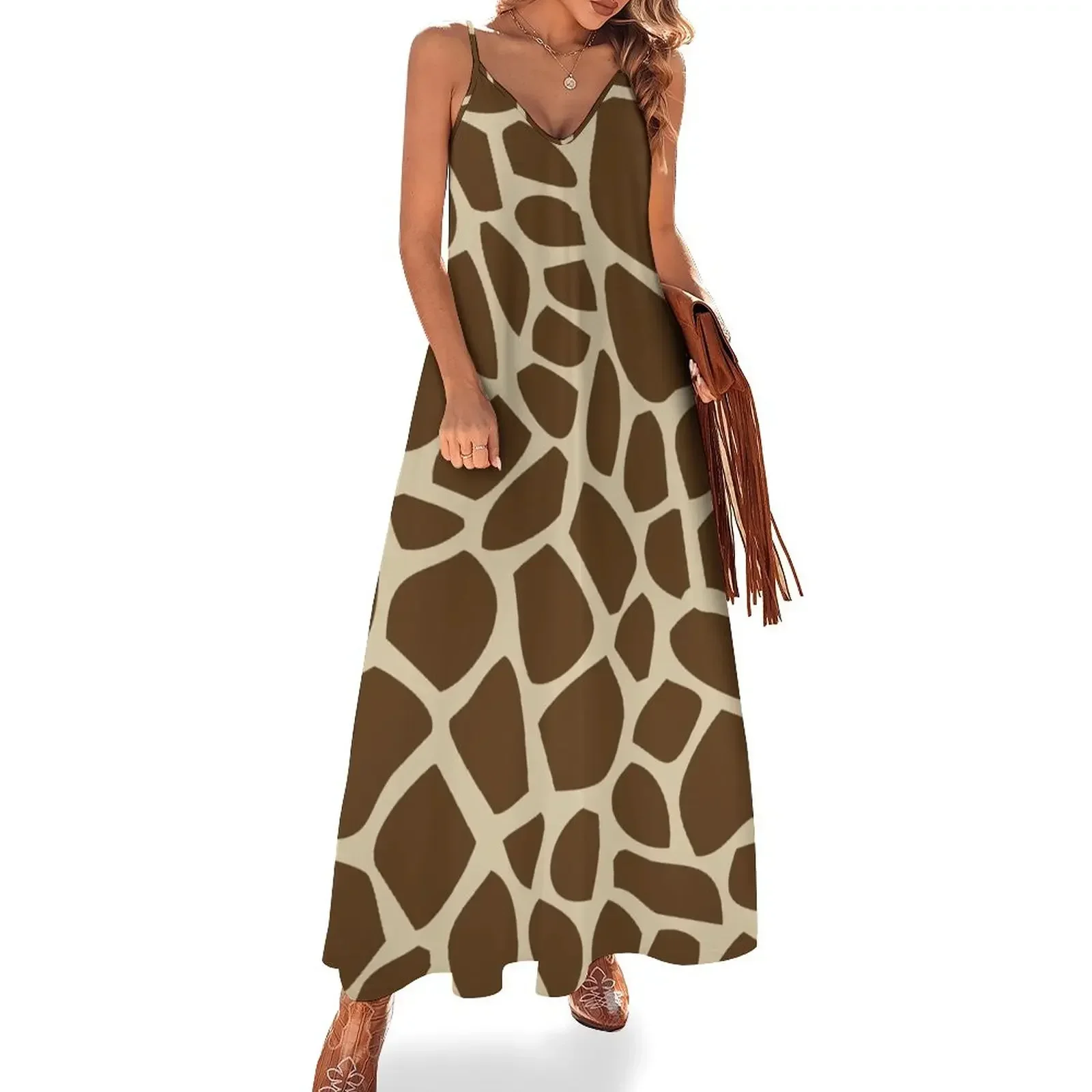 

Giraffe Pattern Sleeveless Dress women clothes Evening dresses dress women summer 2024 Dress