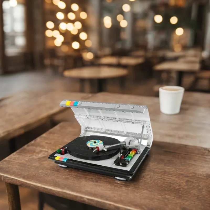 

310Pcs classic holiday retro record player puzzle creative assembling toys boys and girls building blocks decoration gifts