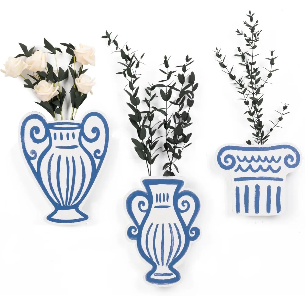 

Wall-mounted vase set, 3 metal wall-mounted vases