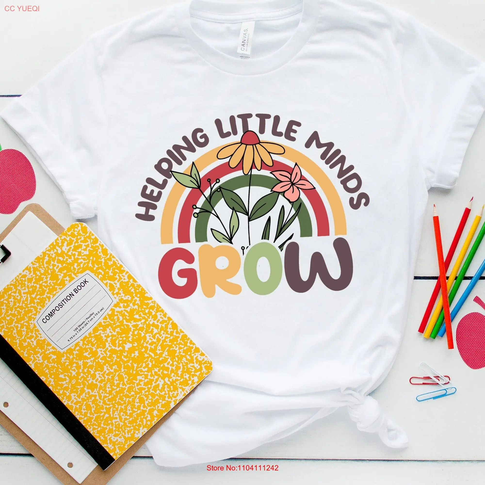 Helping Little Minds Grow T Shirt Teacher For Appreciation Inspirational Educators long or short sleeves