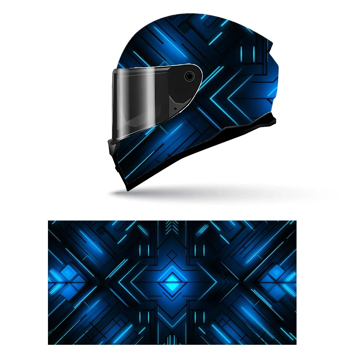 

Abstract Futuristic Pattern Full Helmet Wrap Sticker Motorcycle Helmet Racing Graphic Decal Vinyl Wrap Helmet Decorative Sticker