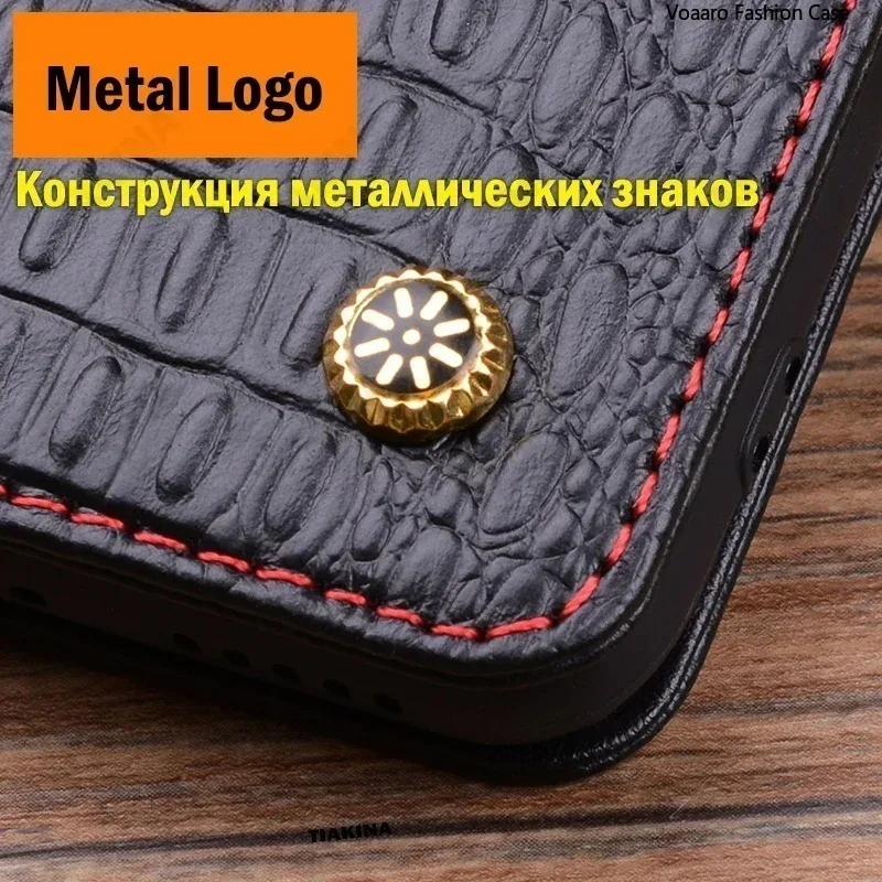 حافظة لهاتف OPPO Reno15 Pro من جلد البقر الأصلي لهاتف OPPO Reno 15 Pro حافظة لهاتف OPPO Reno 15 Pro غطاء هاتف قابل للطي بنمط التمساح