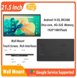 Thin Edge Android 13 Tablet Touch screen da 21,5 pollici per montaggio a parete 1920 * 1080 IPS Ingresso HDMI Display POE 8MP Fotocamera Segnaletica digitale