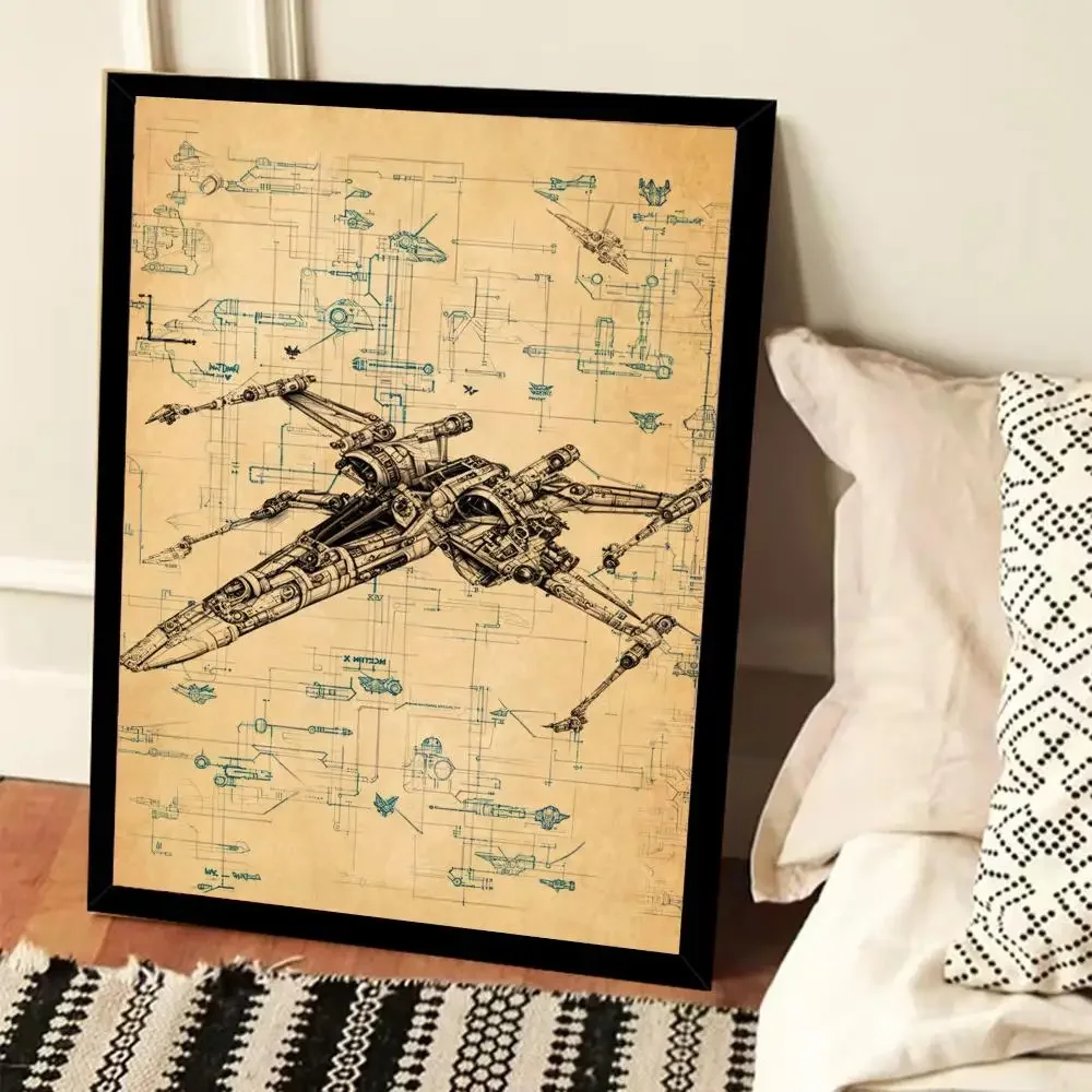 Retro Animal Mechanical Diagram Anatomy Piranha Butterfly Spider Retro Print Poster Paper Sticker Home Living Room Wall Decor