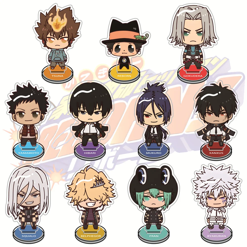 ¡Reborn! Figuras de acrílico de 10 cm de Katekyo Hitman Reborn, llavero de anime Chibi, mercancía coleccionable, decoración de escritorio, regalo para fans