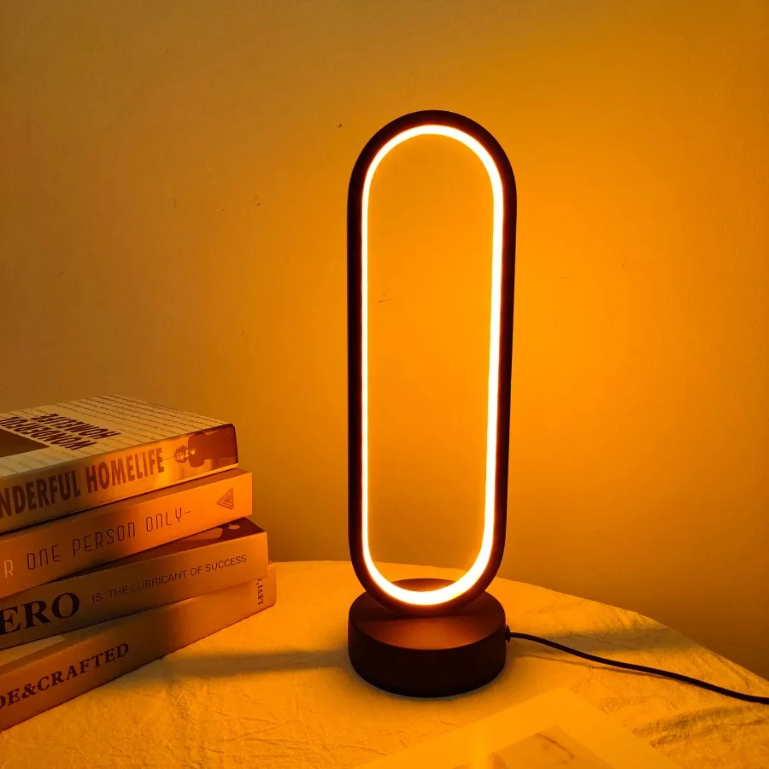 1PC Lamp bedroom Ring Lamp Living Room Three-color Dimming Bedside Lamp  Night Light