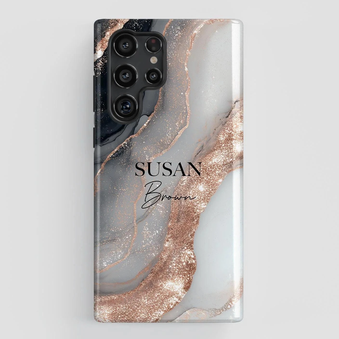 Rose gold marble texture s26 ultra double-decker phone case for Samsung Galaxy S26/S25/S24/S23/S22 Ultra FE Plus A56 A36 A26 A16