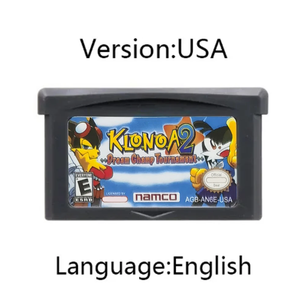 Cartuccia di gioco GBA Wind of Croatia Series Klonoa2 Scheda console per videogiochi a 32 bit