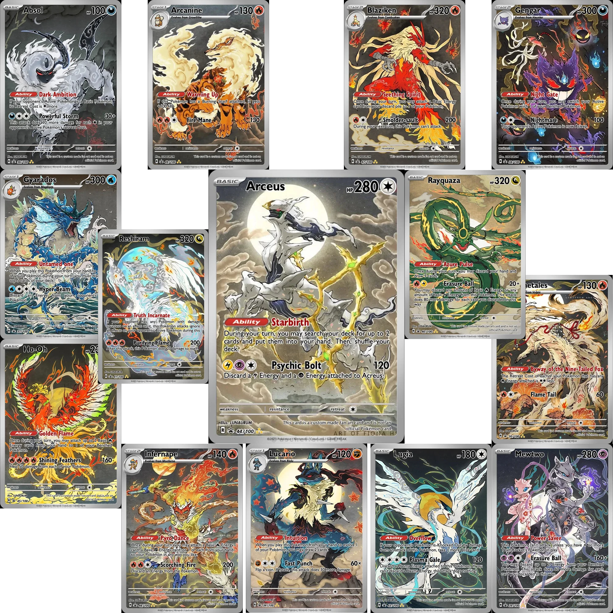 DIY Self Control 17pcs/set Pokemon Ptcg Ukiyoe Collect Signature Trading Flash Card Anime Cartoon Gift