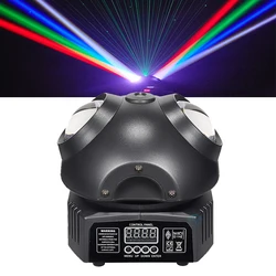 Profissional mini beetle i dj bola de discoteca luzes coloridas led feixe verde laser movendo a cabeça luzes dmx512 boate festa mostrar
