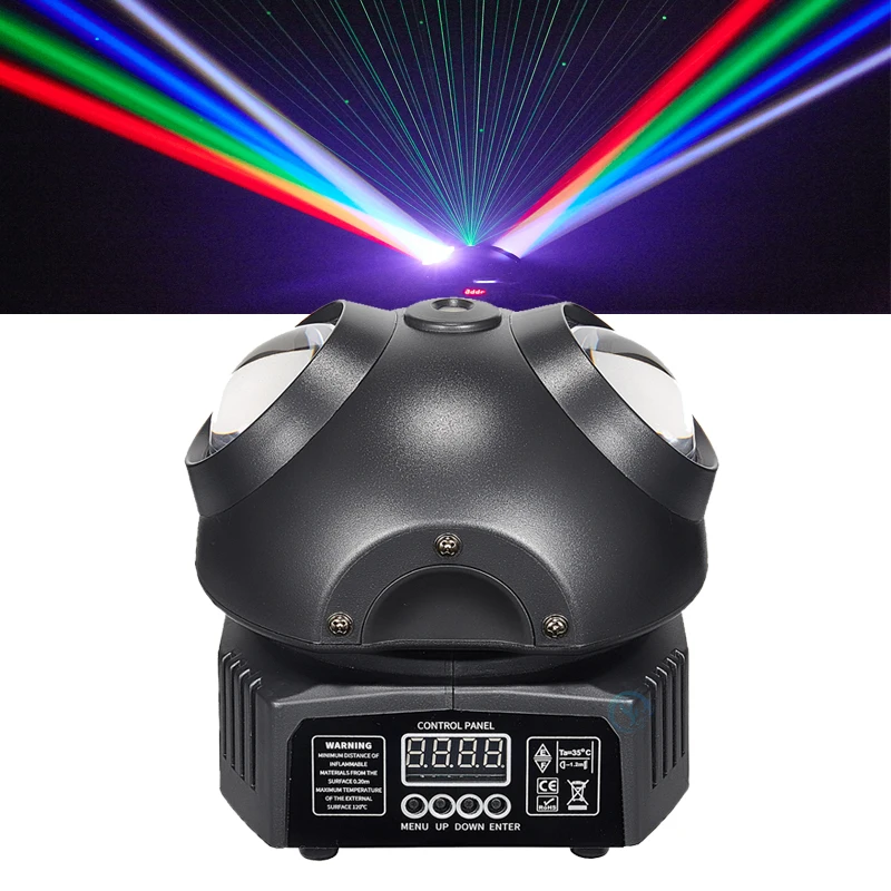 mini beetle i dj disco bola luzes colorido feixe de led laser verde movendo luzes cabeca nightclub party show dmx512 profissional 01