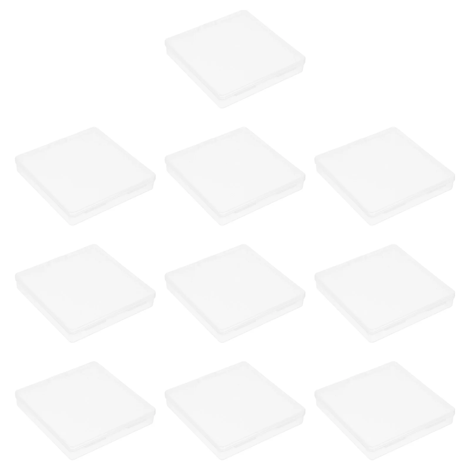 10Pcs Square Transparent Jewelry Storage Box Plastic Organizer Earring Necklace Storage Container for Daily Use