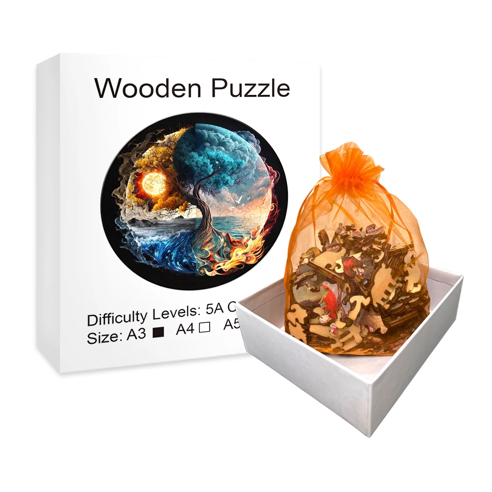 Adult and Children's Wooden Puzzles - Unique Shapes - Colorful and Beautiful Boxes - Fun Challenges - Creative Gifts for Family