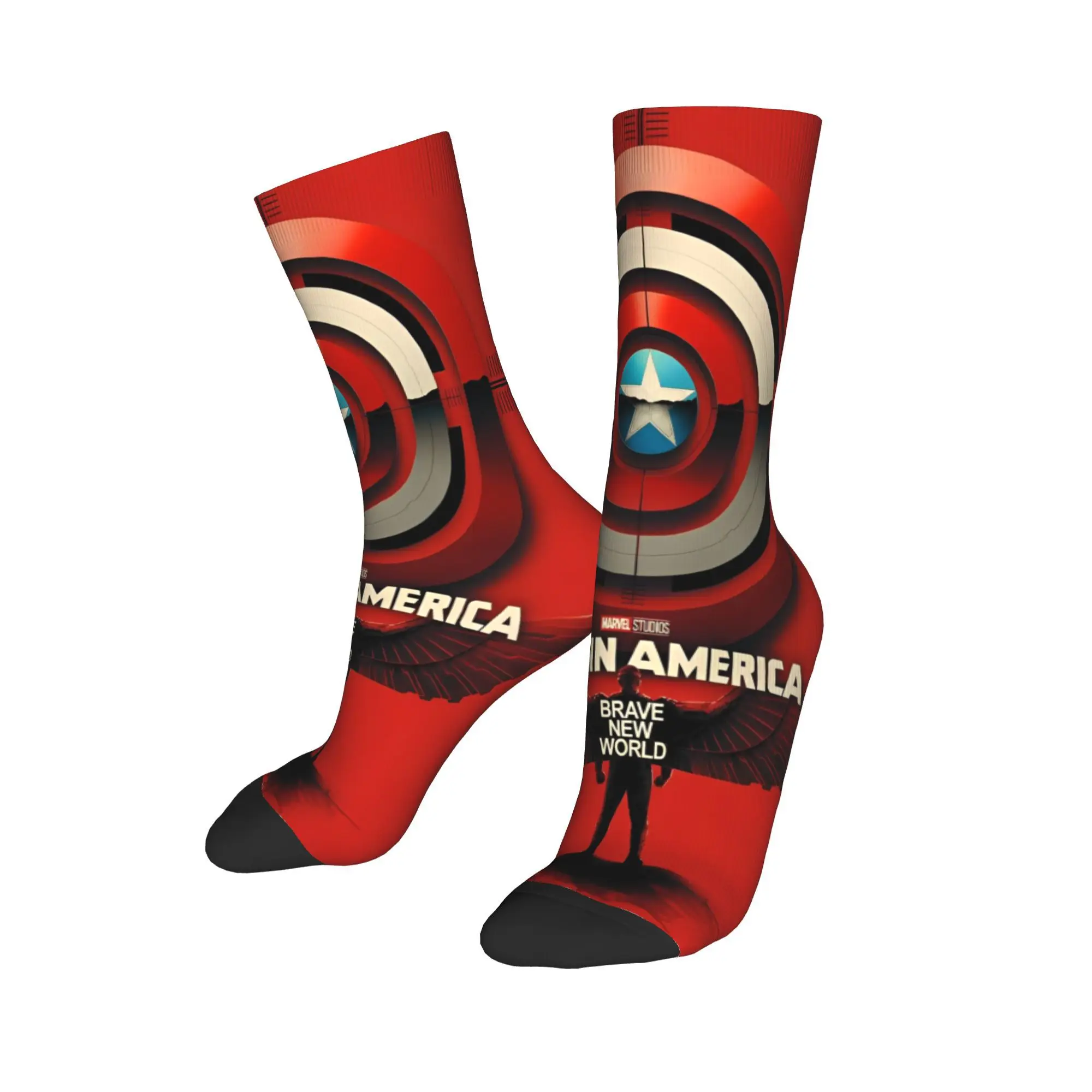 Captain America: Brave New World Outfits Men Women Socks Non-slip  Skateboard Crew Stockings Cute Little Small Gifts