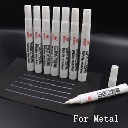 6pcs For Metal Mark Pen 3.0 White Black Red Blue Oiliness Ink Permanent Fadeless Waterproof For Mechanics Engineering Factory