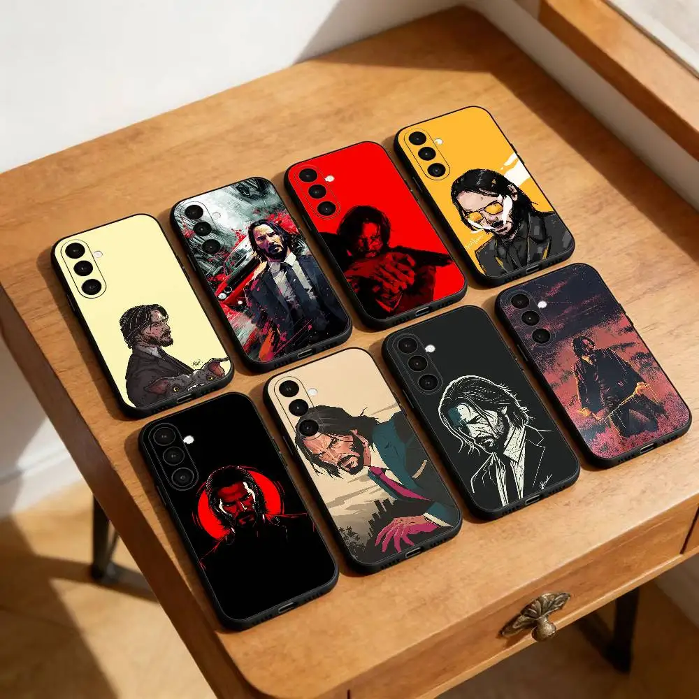 

K-Keanu R-Reeves John Wick Phone Case For Samsung Galaxy A13,21s,22,31,32,52,53,71,72,73,Soft Black Cover