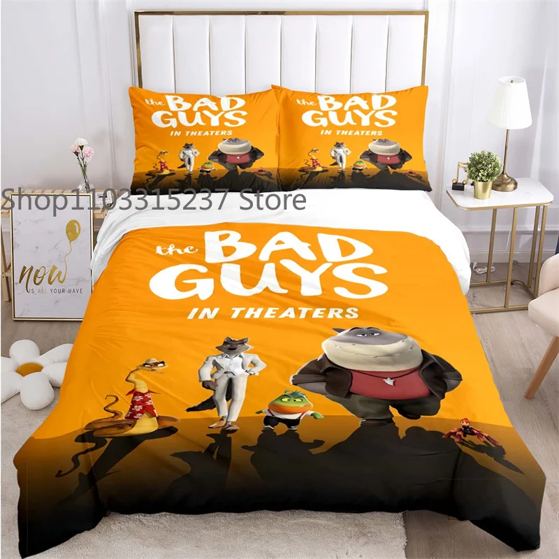 The-BadGuys Movie Poster Children Duvet Cover Set Printed Bedding Set Double Queen King Size 2/3pcs,Bettbezug