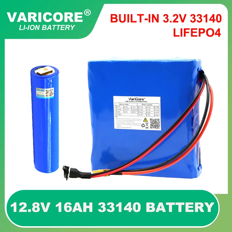 NEW 12.8V 16ah 4s1p 3.2V 33140 lifepo4 Cell Battery pack with BMS 25A+14.6v 3A Charger