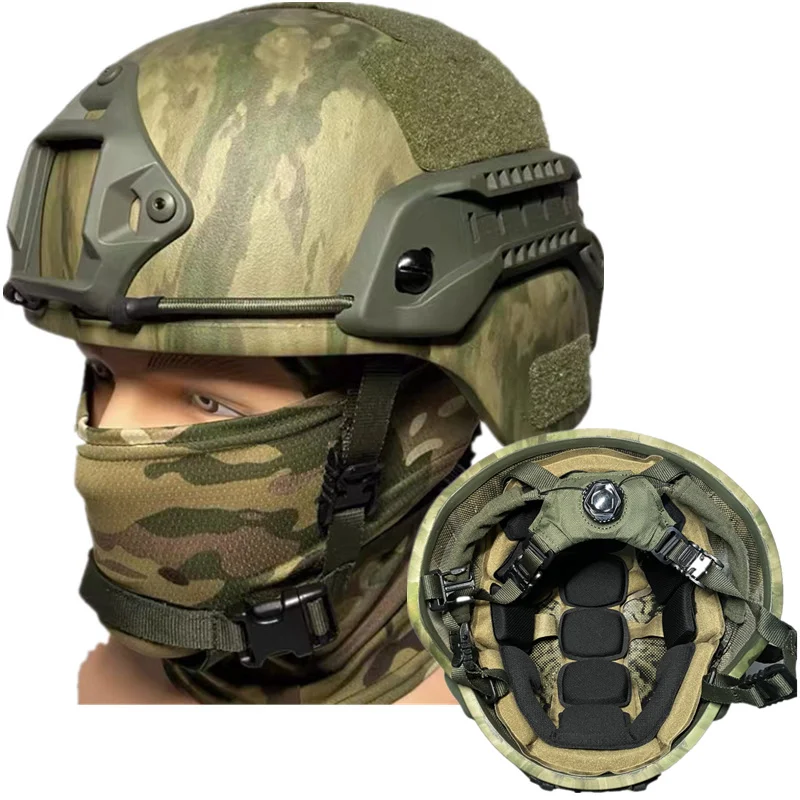 

MICH IIIA Helmet With High-Grade Wendy Suspension Liner ATFG Mox Camouflage Color Aramid Fast M88 Mich2000 High Cut