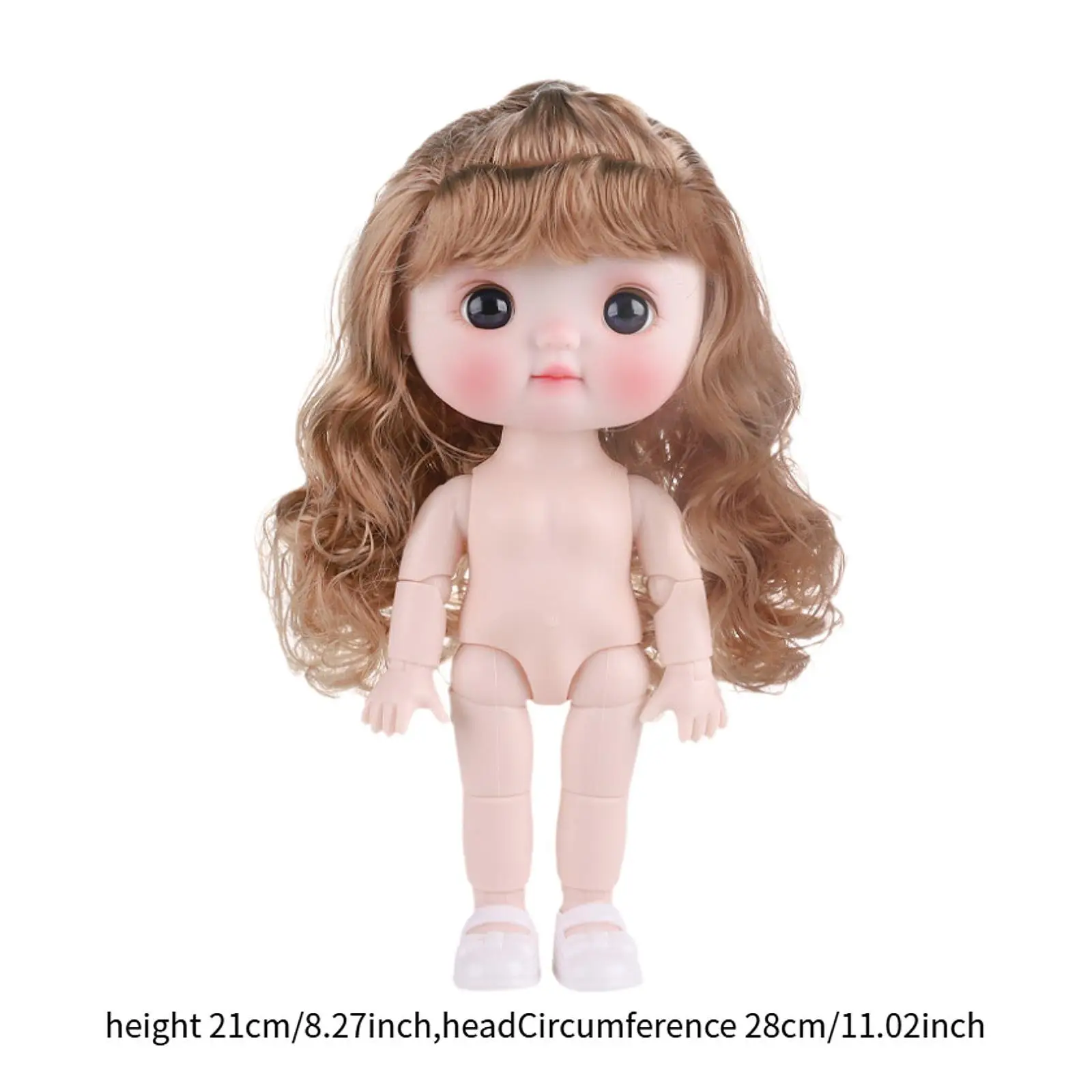 21 cm BJD Mädchen Puppe DIY Spielzeug Glattes Haar Pretend Spielset 3D Augen Schön
