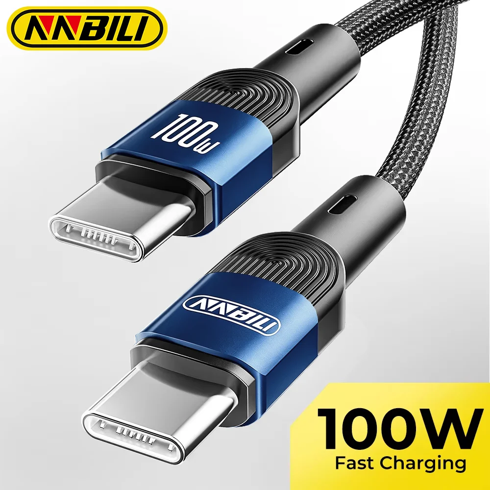 NNBILI 1/2 Stück 100W Typ-C-Kabel für iPhone 17 PD Schnellladekabel für Macbook Samsung Xiaomi Typ-C zu USB-C Kabel