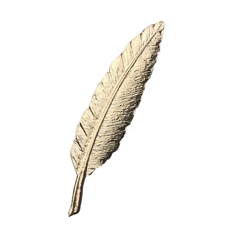 

Elegant Gold Color Feather Tie Pin Exquisite Metal Lapel Pins Accessory for Women's Suits Jackets Dresses, Fashion Jewelry Gift
