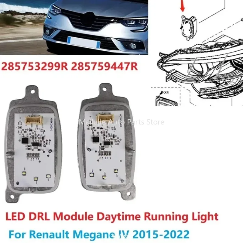 Front L＆R Headlights DRL Module LED Daytime Running Lights Control Unit for Renault Megane IV 2015-2022 285753299R 285759447R