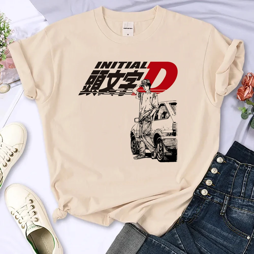 Initial d t shirt women designer t-shirts female Japanese clothing