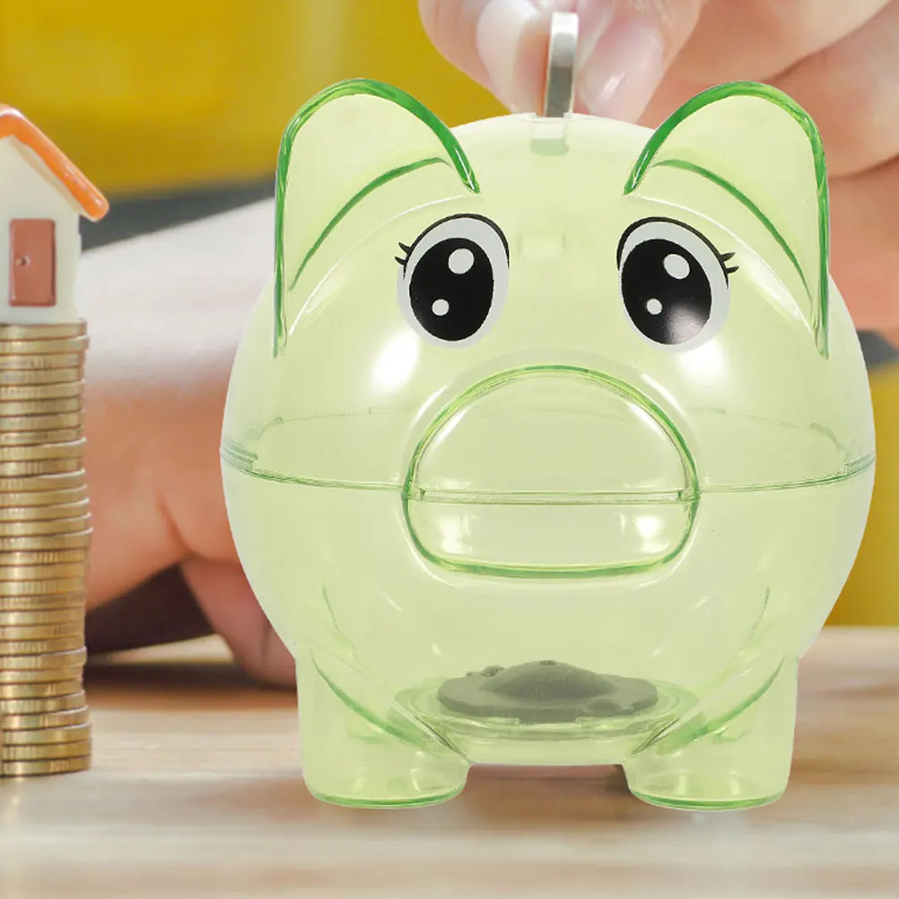 

Children's Piggy Bank Clear Money Jar Transparent Saving Pot Container for Change Kids