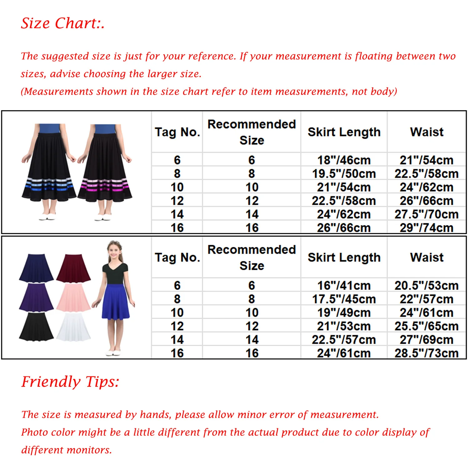 Girls\' Maxi Skirts Chiffon Elastic Waist Full Circle Ribbons Long A-Line Uniform Skirt for Dance Dress for Ballet Kids 6-12 Year