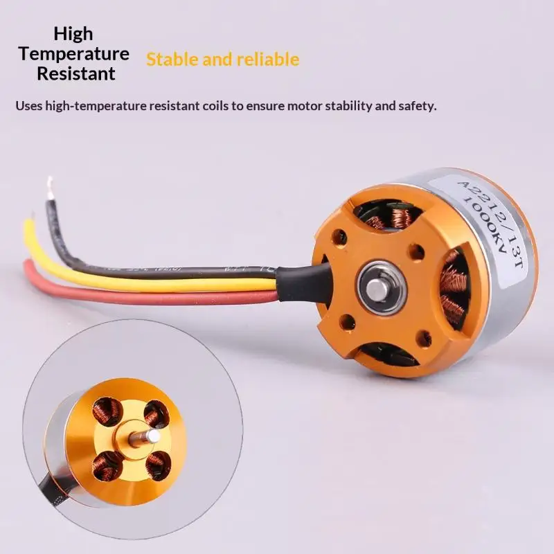 

[JT]1Set 1000KV 1400KV 2200KV A2212 Brushless Motor For RC Aircraft Plane Multi-copter Brushless Outrunner Motor