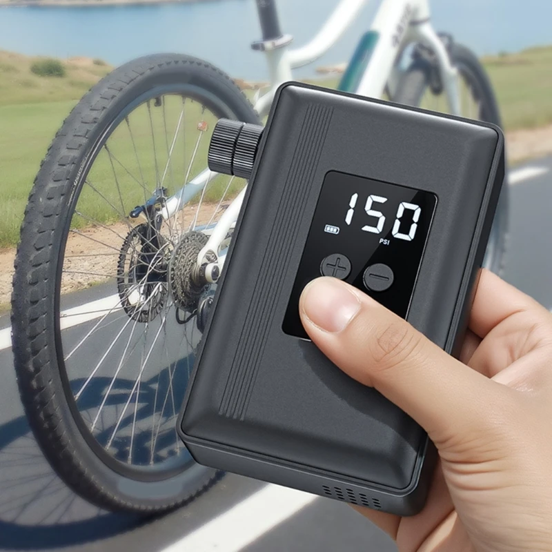 

Lightweight ABS Bike Tire Fast Inflation Digital Pressure Monitor Upgrades Digital Air Compressor For Road Bike