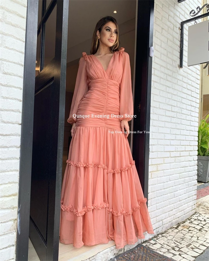 Queque V-neck Mexican Evening Dress Bat Mitzvah Mermaid Prom Gown Customized Party Ruched Vestidos De Fiestas Elegantes Mujer