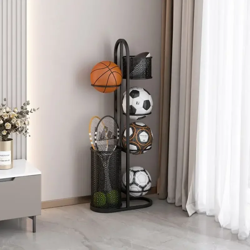 Home basketball storage rack, football storage rack, indoor racket storage basket sports equipment