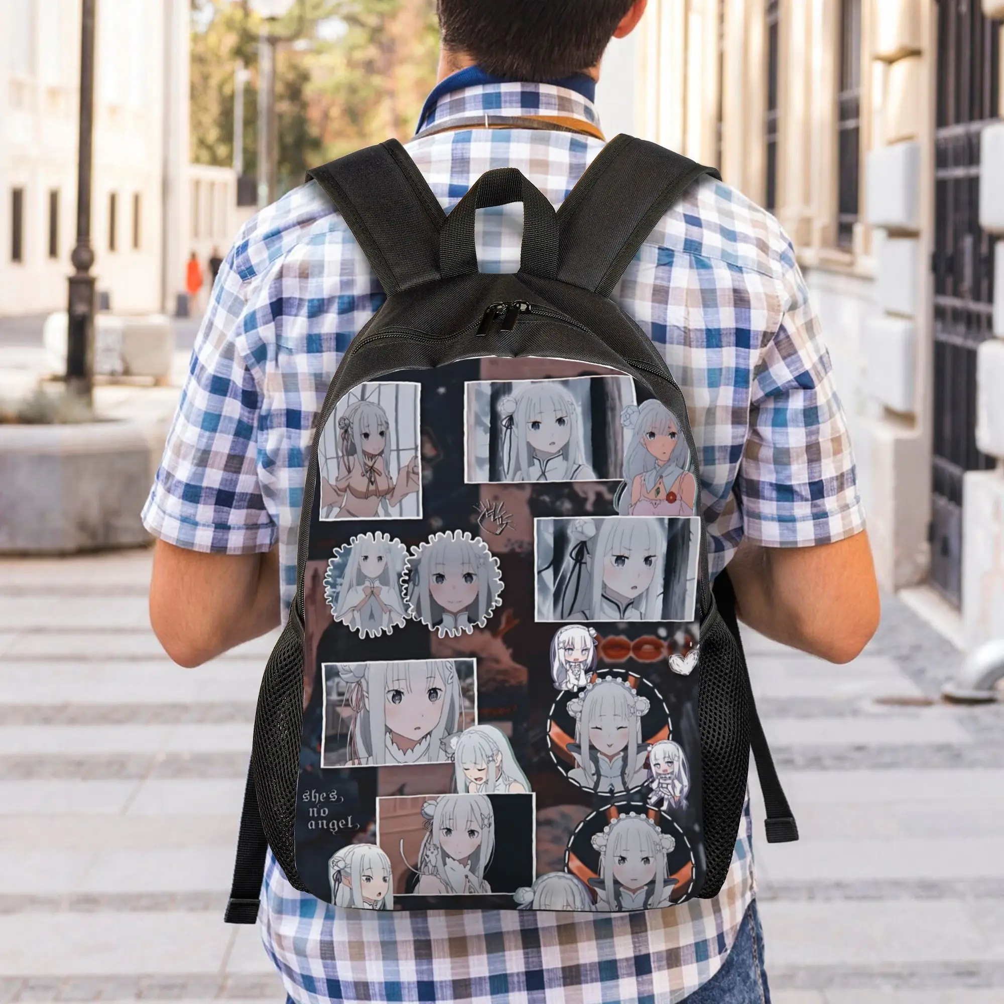 Fashion Re ZERO Anime Emilia Backpacks Its Bag  mochila School Retro Washable Rucksack