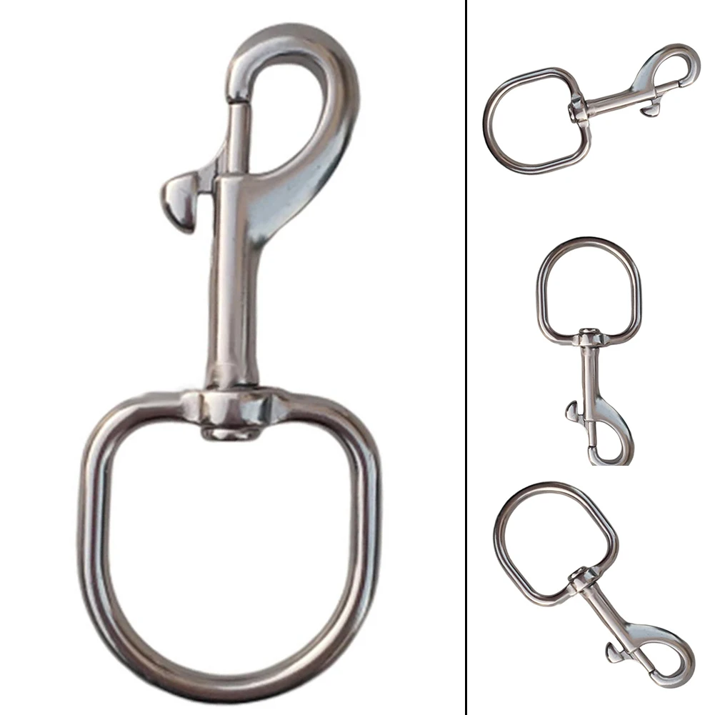 1pc Stainless Steel Swivel Eye Bolt Snap Spring Hook For Scuba Diving Keyring Flag 103x45mm Diving D Ring Snap Hooks With Swivel
