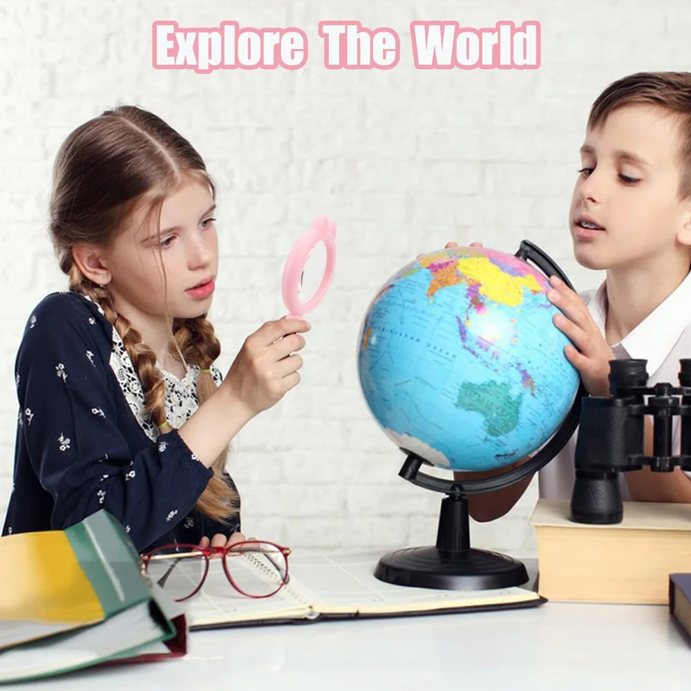 Magnifying Glass 4X Drop-Resistant Magnifier Lenses Mini Handheld Magnifying Lenses Learning Tool For Children Classroom Outdoor