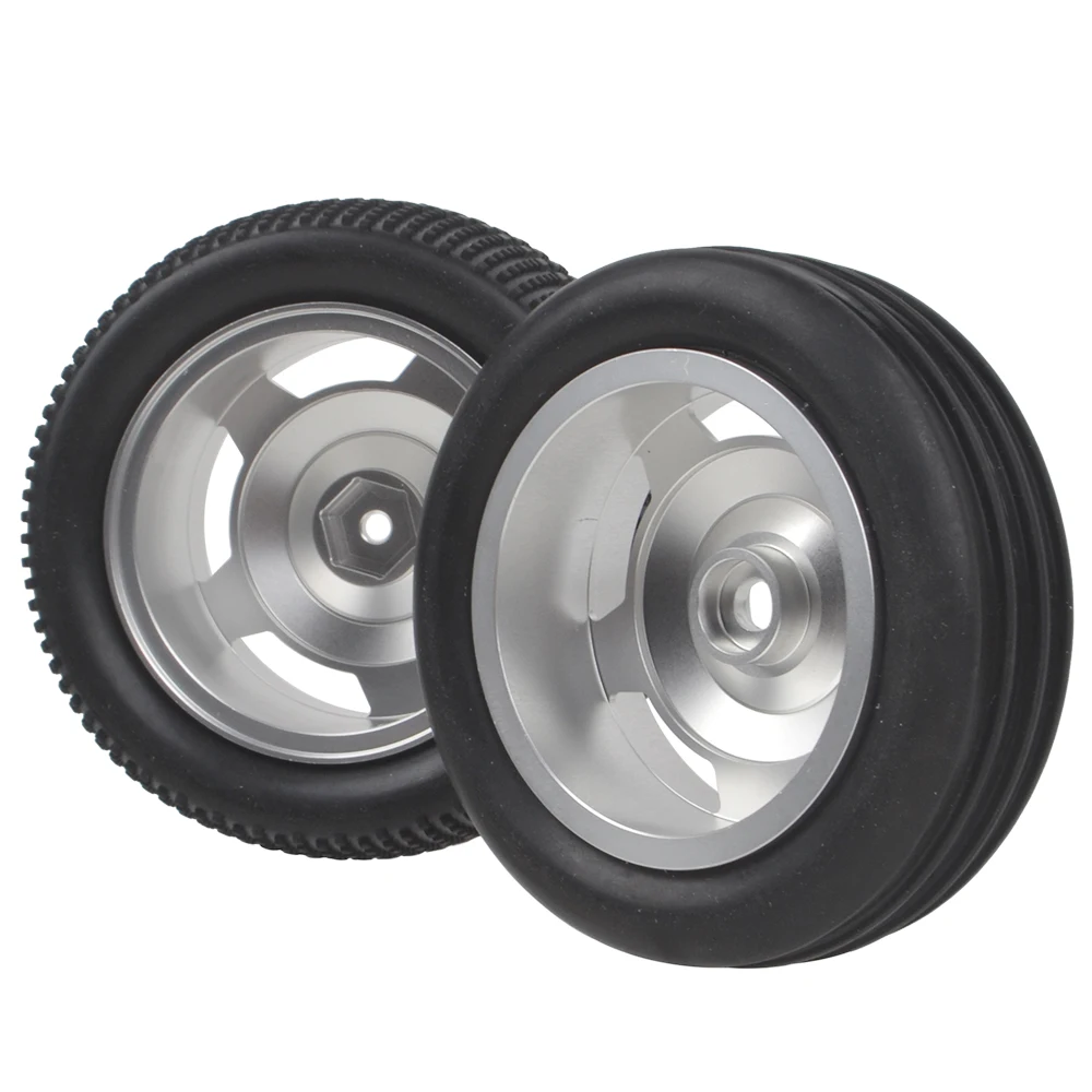 Aluminum Front Rear Star Dish Wheels Rims w/Buggy Tires for Tamiya TD2 DT-02T DT-03 DT-02 MS 2WD Buggy Chaasis