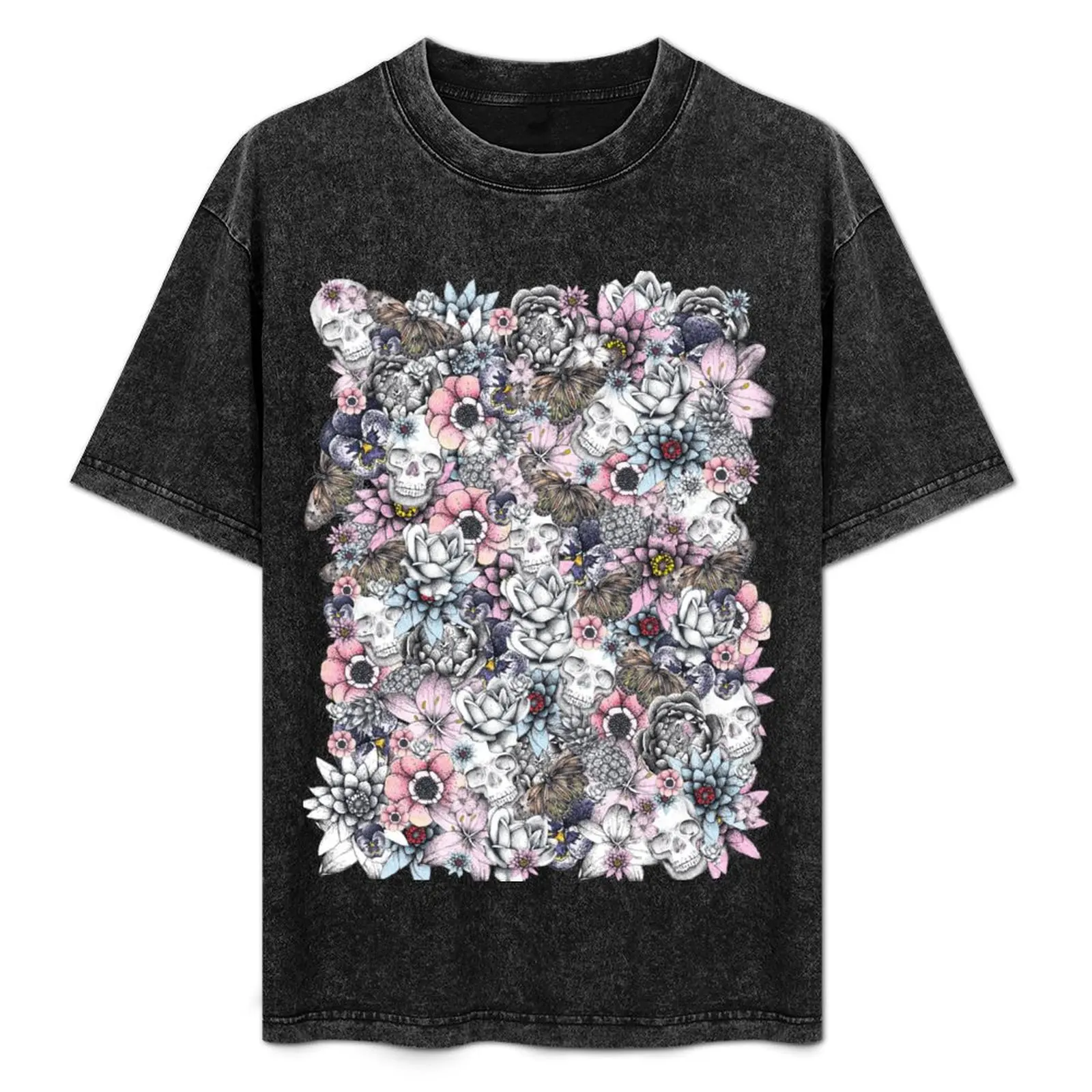 

Floral Skull T-Shirt Soft Touch Basic Cotton T-Shirt