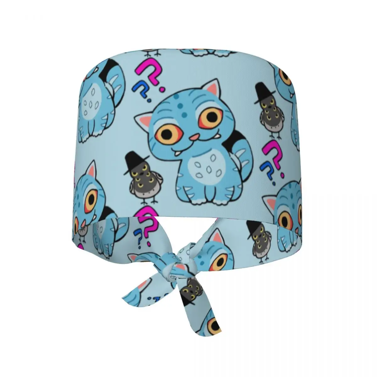 Czapka medyczna robocza KPop Demon Hunters, czapka pielęgniarska unisex damska, modna czapka medyczna z motywem niebieskiego tygrysa i ptaka, miękka, elastyczna, do długich włosów.