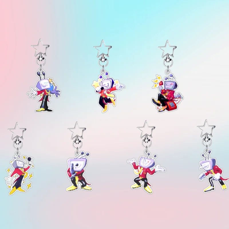 6Cm Acrylic Keychain foe Hazbin Hotel Vox Cartoons Backpack Accessories Decoration Pendant Cute Anime Merchandise Fan Gift Toys