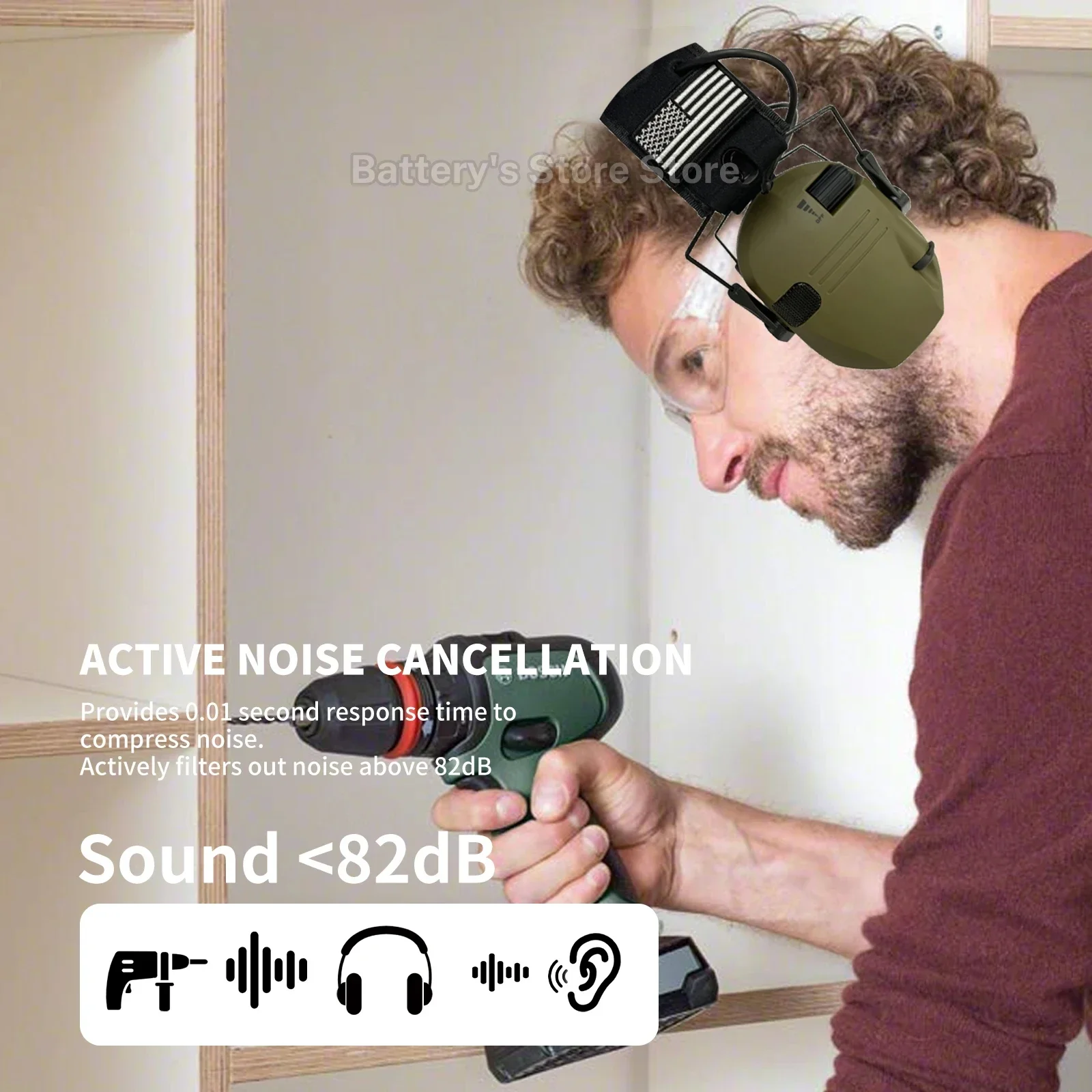 2024 Tactische Elektronische Schieten Oorbeschermer Anti-geluid Hoofdtelefoon Geluidsversterking Gehoorbescherming Headset Opvouwbare Hot Sale