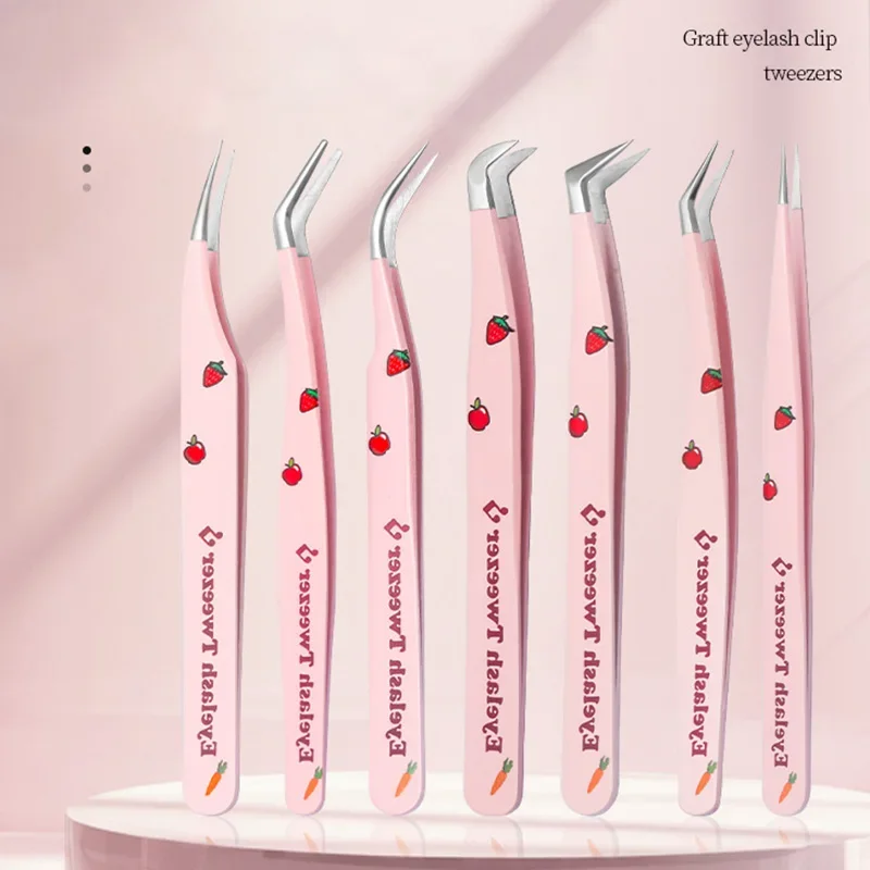 6/7pcs falsche Wimpern Pinzette Set gerade gebogen für gefälschte Wimpern verlängerungen Augenbrauen Haars pange Zange Nail Art Make-up-Tool