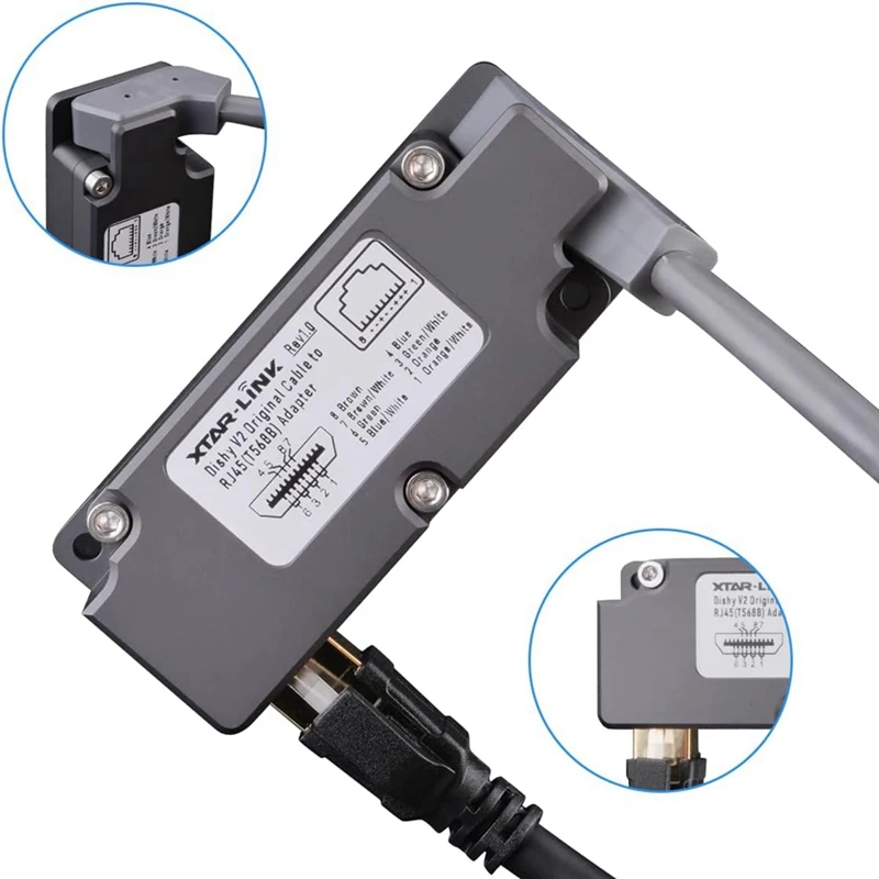 CB1 dla Starlink Adapter kabla Dishy do RJ45 Connect dla StarLink Space X Ethernet Adapter PoE Injector Starlink Kit