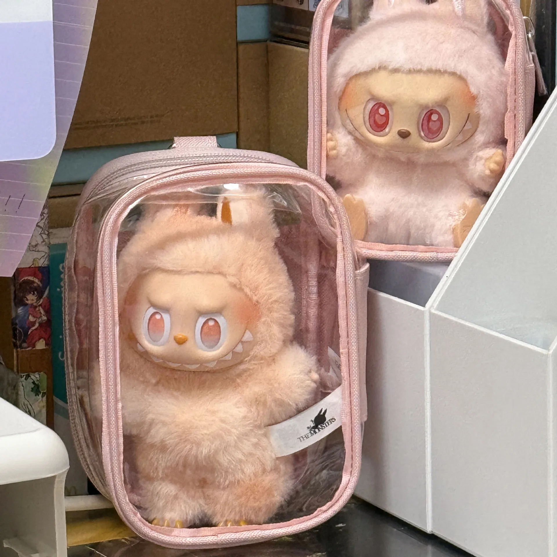 بولي كلوريد الفينيل شفافة الغبار واقية حقيبة للحمل في الهواء الطلق المشي دمية حقيبة عرض حقيبة شفافة حقيبة التخزين للدمى 16 سنتيمتر الألم حقيبة جديد #3