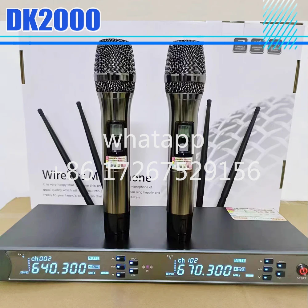 Беспроводной микрофон для JBL DK2000 1-2 металлический микрофон KTV с защитой от сухости и свистка и дисплеем U-диапазона, частотный диапазон
