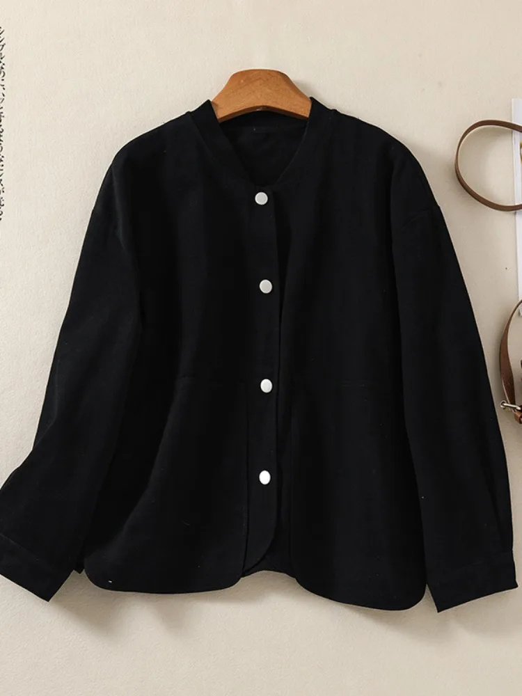High-End Fashion  Color Cotton Sweatshirt Short Jacket Women's Loose Comfortable Small Size Baseball Collar Jacket Top