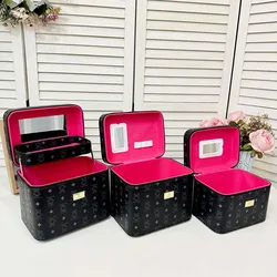 New advanced pu makeup bag Fashion high appearance level large capacity portable cosmetics storage box suitcase travel special